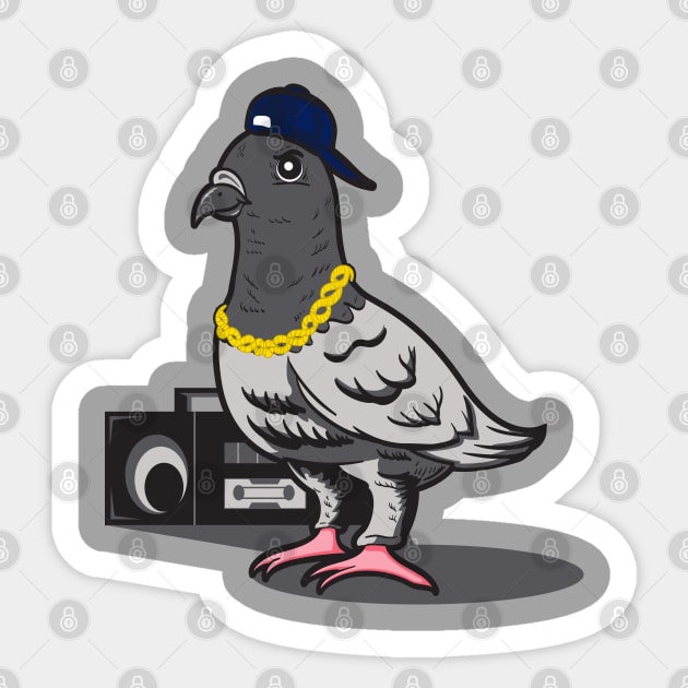 Fresh Pigeon Sticker by Joebarondesign